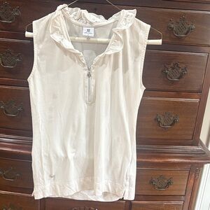 Daily Sports White Ruffle Collar Top